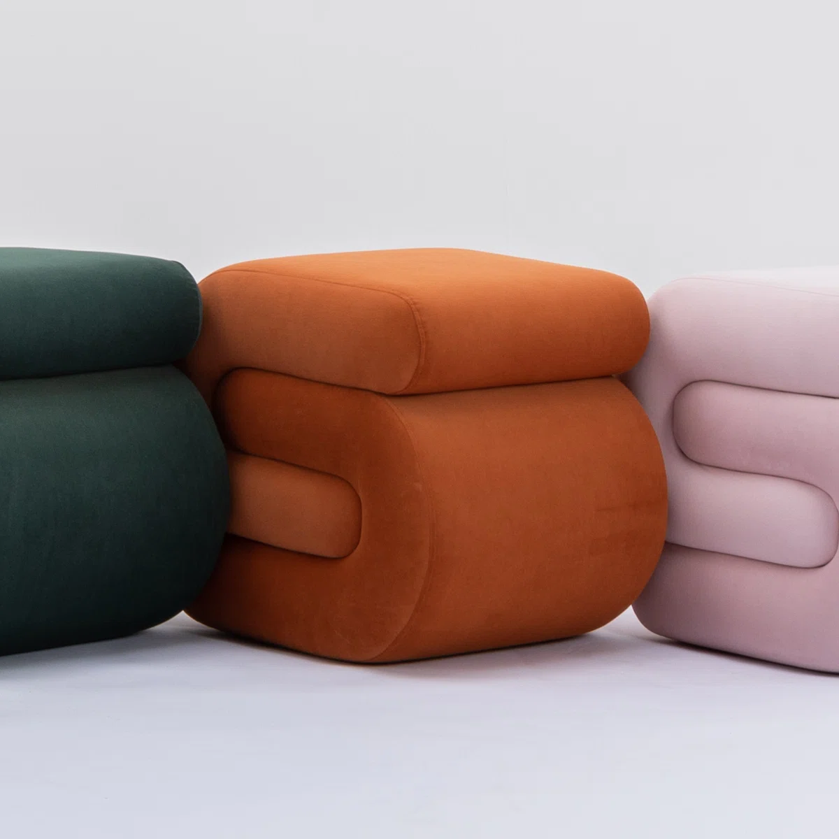 Sculptural Curved Ottoman Puffy Stool - Image 6