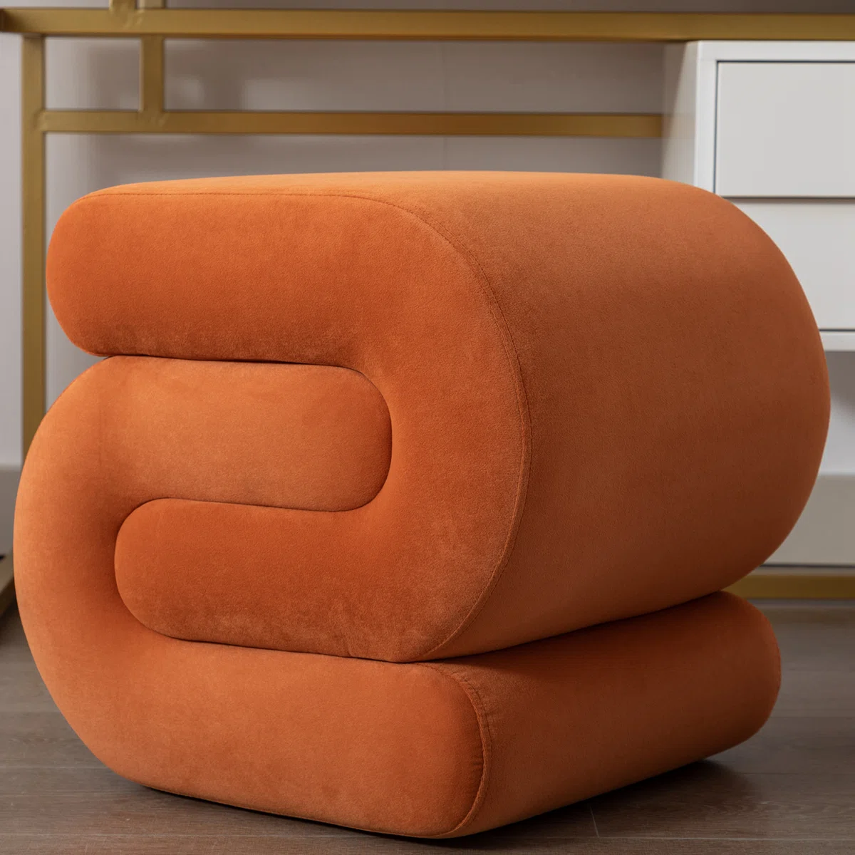 Sculptural Curved Ottoman Puffy Stool - Image 7