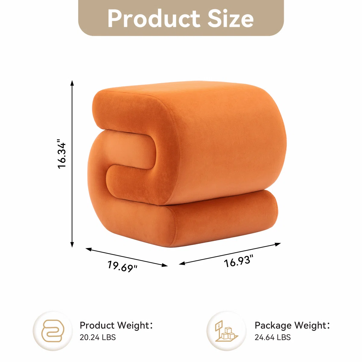 Sculptural Curved Ottoman Puffy Stool - Image 9