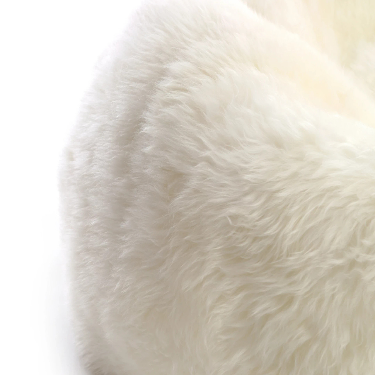 Cream-Colored Furry Bean Bag Chair - Image 4